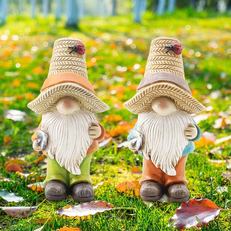 New Cute Dwarf Ornament Resin Statue Art Craft For Bookshelf Home Living Room Office Tabletop Decor small autumn gnome figurines