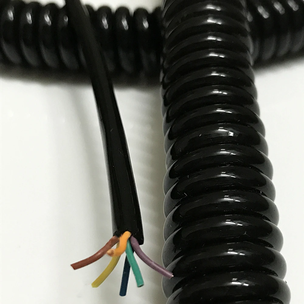 Spring Power Cord 14 AWG Wire Size 12 ft Cord  Bare Leads 10 A Max. Amps  Rubber  SJO rubber cable