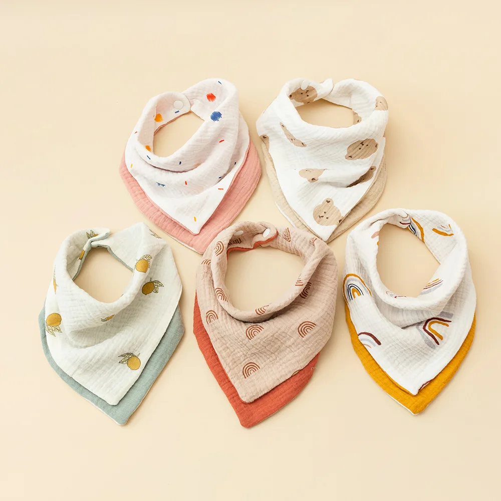 Baby Bandana Drool Bibs for Girls - Super Absorbent muslin solid Baby Bibs for Baby Girls, Baby Boys, Soft Cotton Bandana Bibs