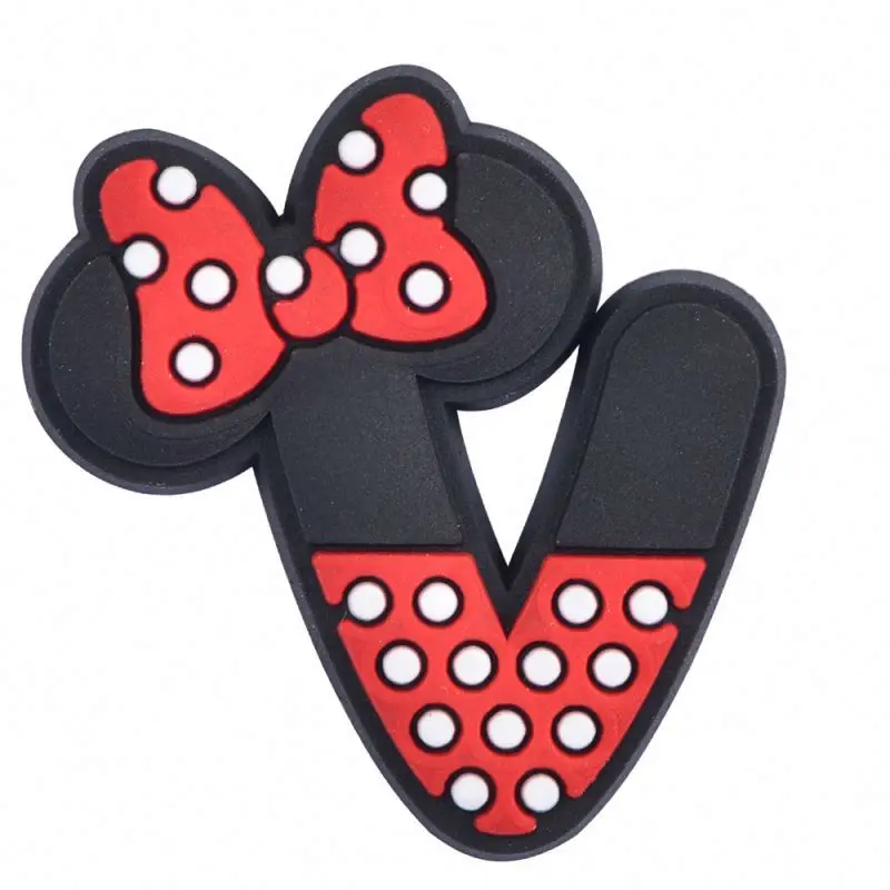 Beach Cartoon Australian Wholesale New Read Black 0-9# A-Z 26 English & Number For Clog Colorful Alphabet PVC Letter Charms