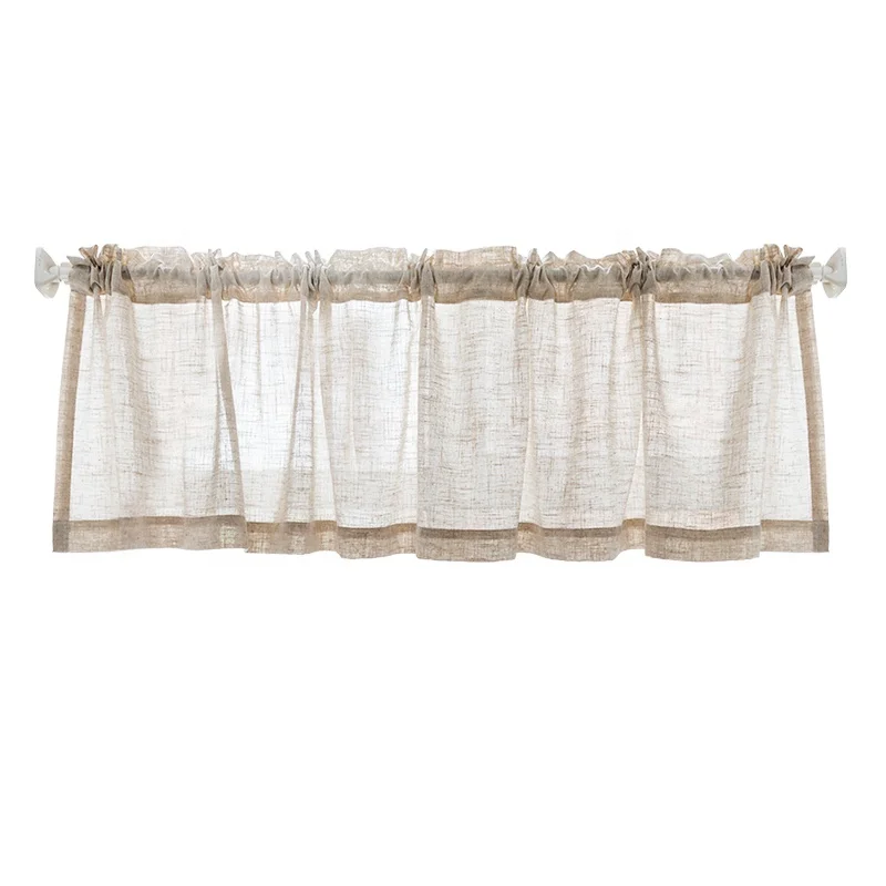 Innermor Linen Half Curtain for kitchen Window  half Transparent Sheer Home Decor Tulle Short door Curtains for bar bedroom