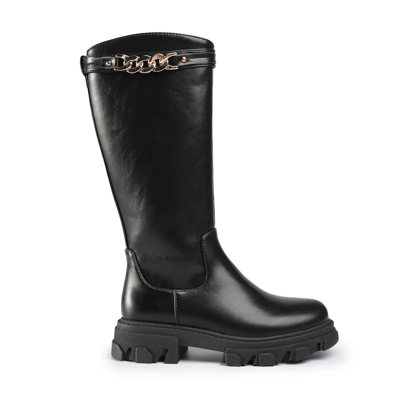 
Unique design hot sale teenage girls knee length leather long boots for girl shoes 
