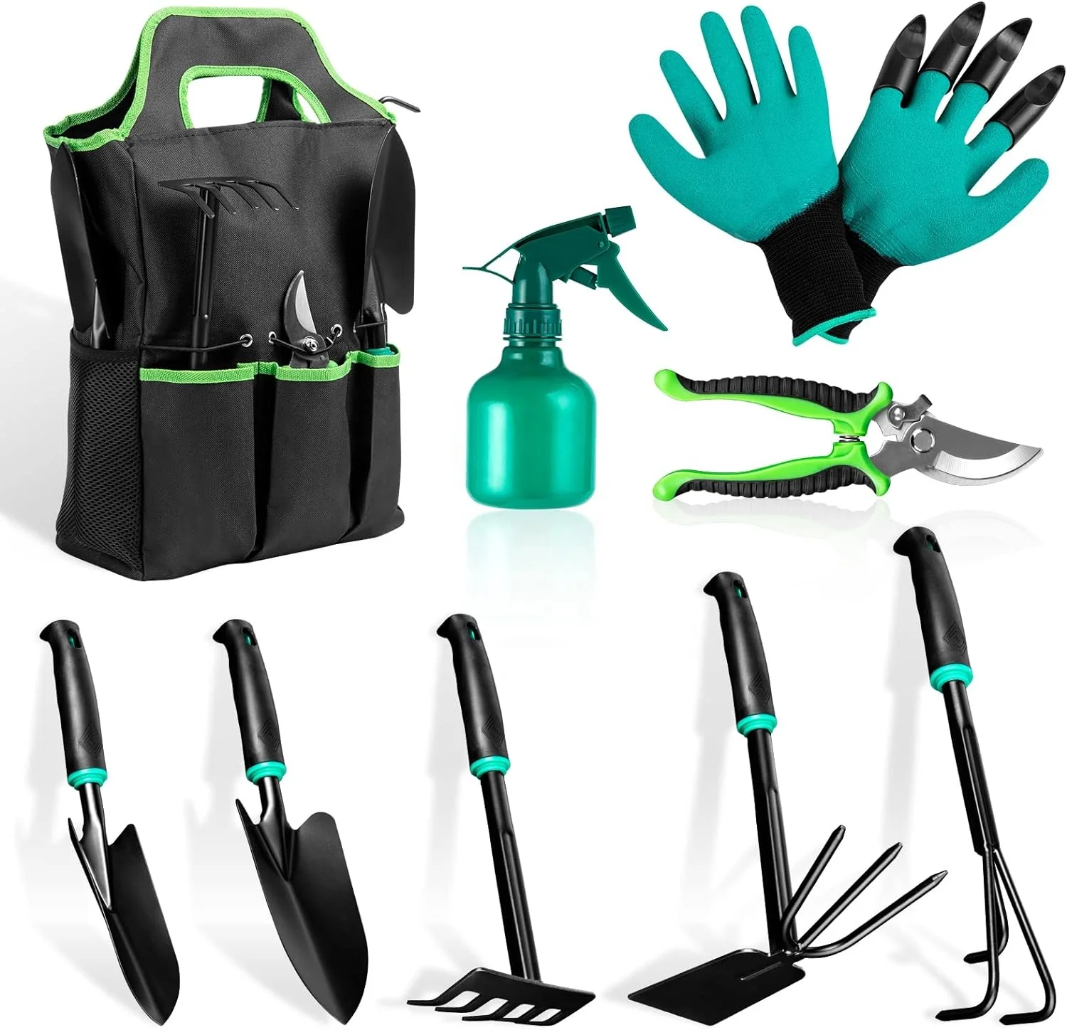 9 PCS Garden Tool Set for Digging, Planting and Pruning