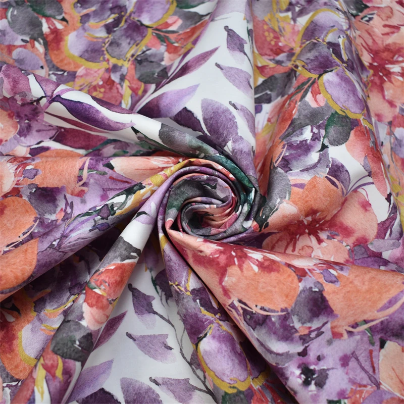 MOQ 1METER Custom digital printing cotton linen printed fabric for dress baby cloth