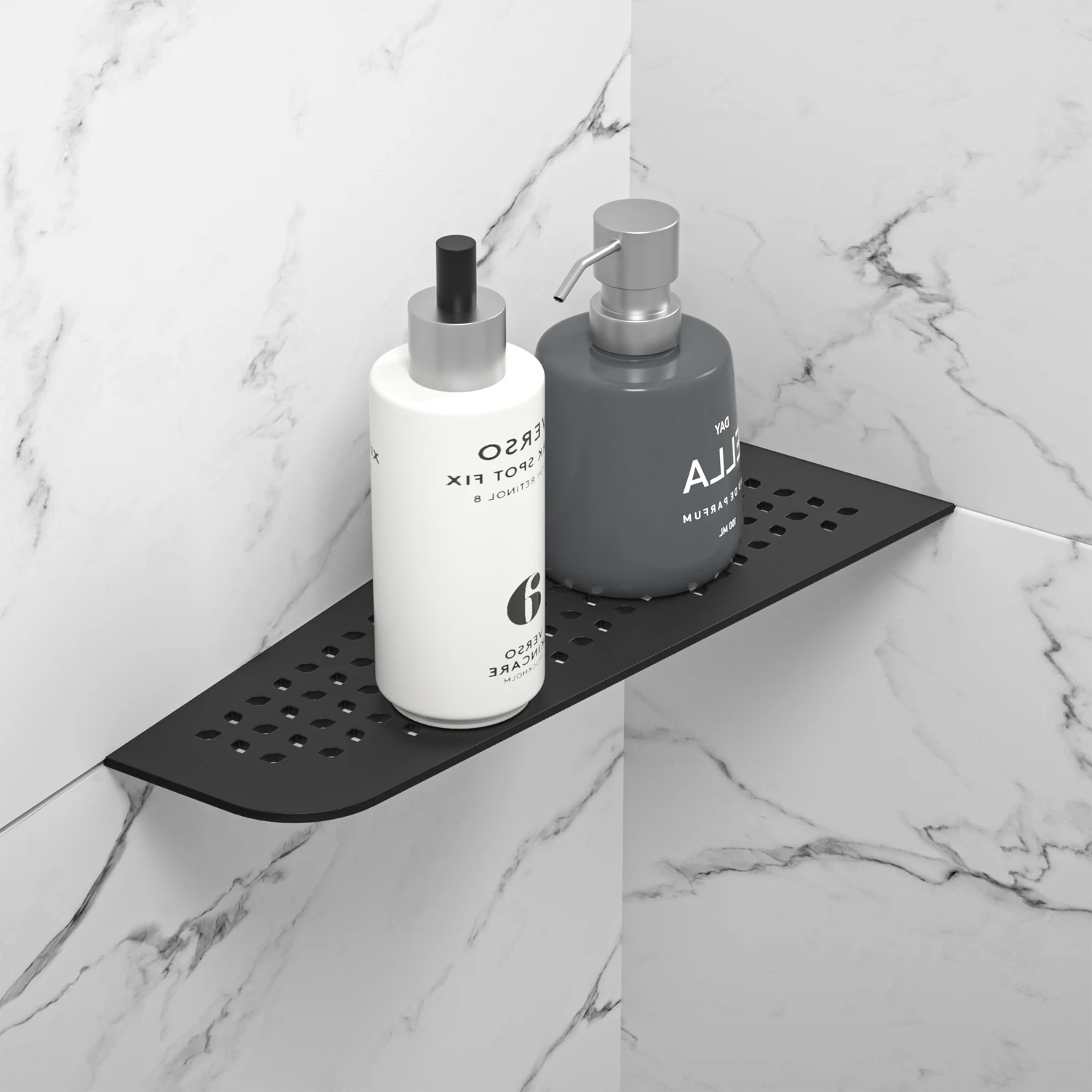 2024 New Design 304 Stainless Steel Corner Shelf Single Tier No Adhesive Needed for Bathroom