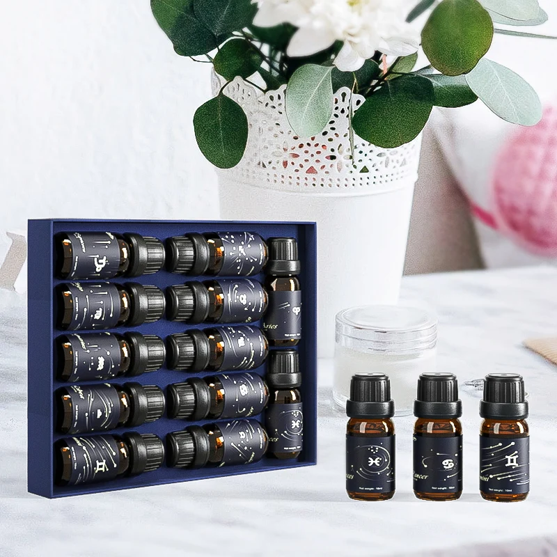 Healing 12pcs High-end New Product Oem Relaxing Set Gift Box Essential Oil Supplier Sassafras Daily Bergamot Oil Cinnamon Oil