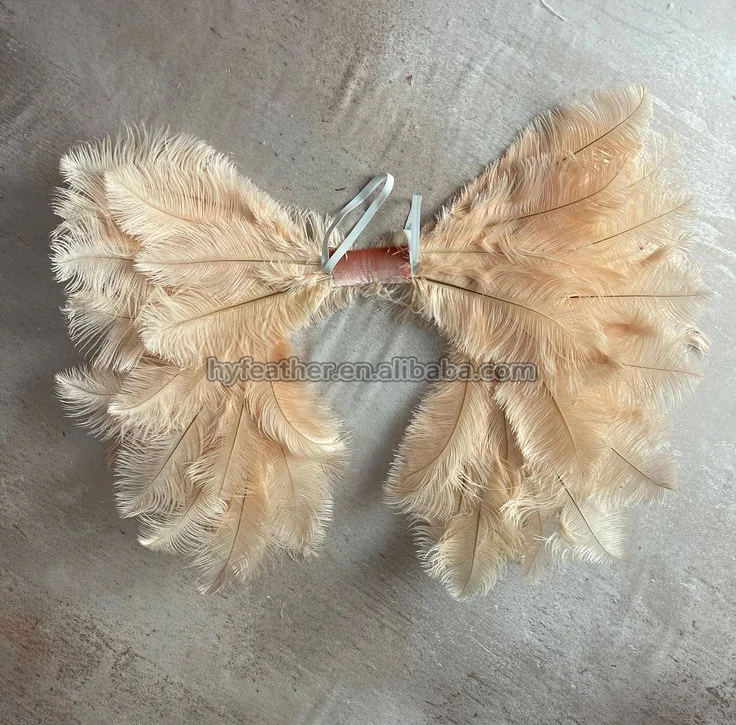Wholesale large Real Decor Gold Blue Pink Black White Long Adult Ostrich Feather Angel Wings For Festive Carnival Party Supply
