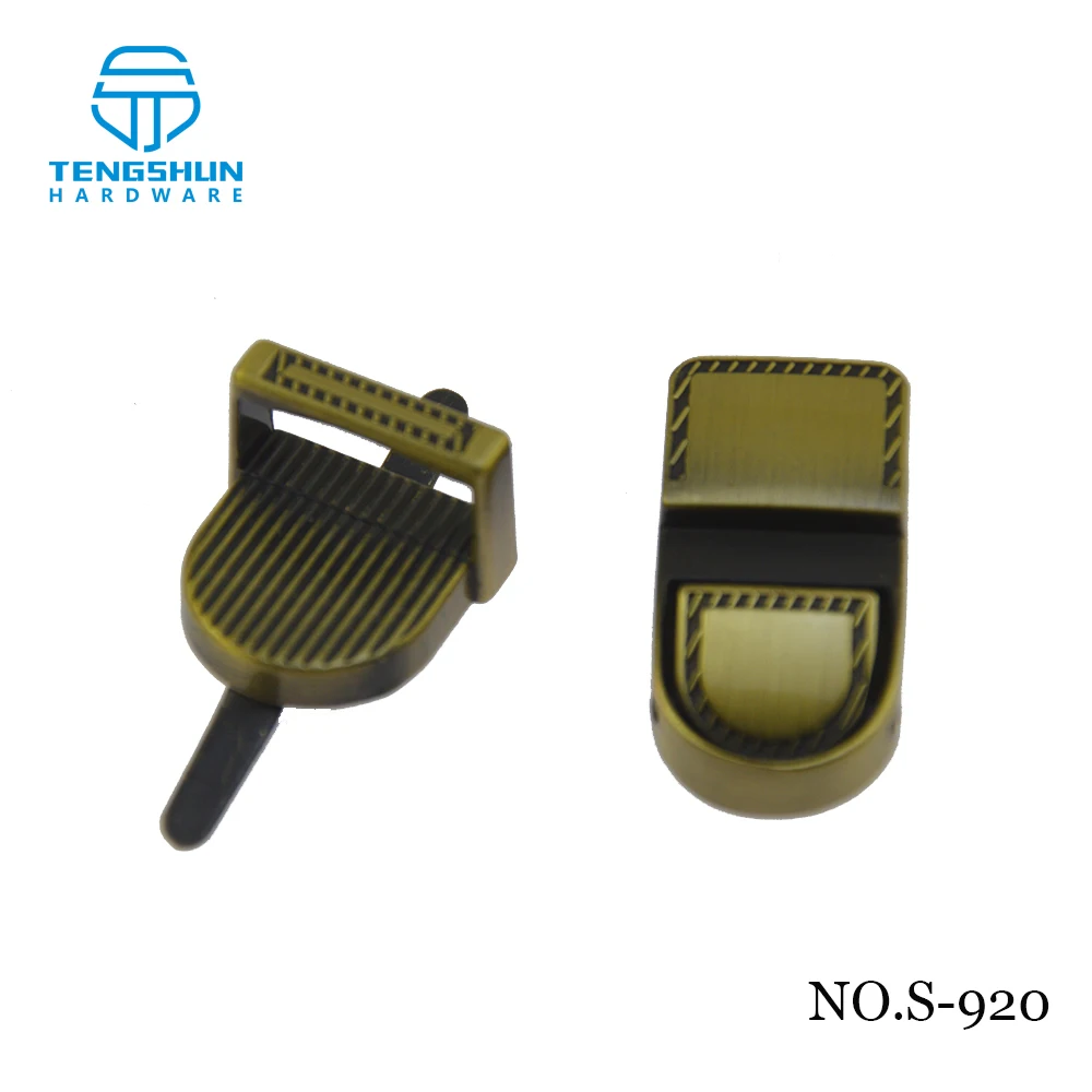 Wholesale Custom Metal Turn Lock for Handbags Zinc Alloy Bag Accessories Metal Locks square Turn Locks for Purse