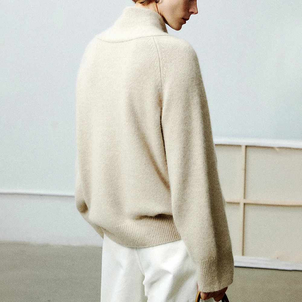 Mongolia pullover turtleneck cachemire 100% product 100 % pure cashmere sweater for women dama tricot manufacturer