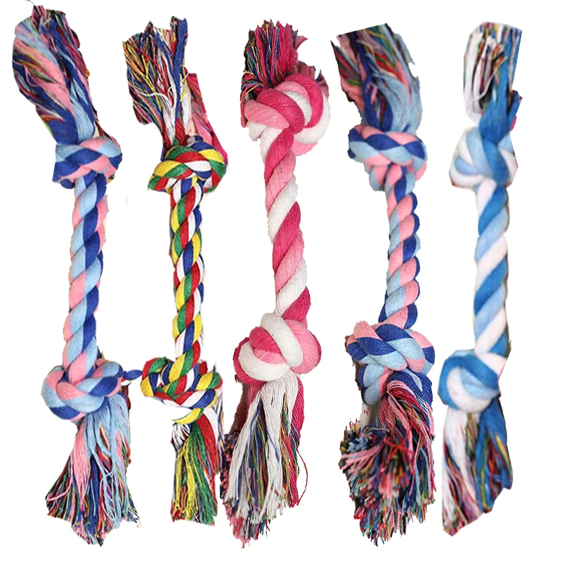 Pet Favorite Durable Cotton Braided Bone Knot Chew Rope Chew Dog Toy Rope Dog Toys Dog Rope Toy