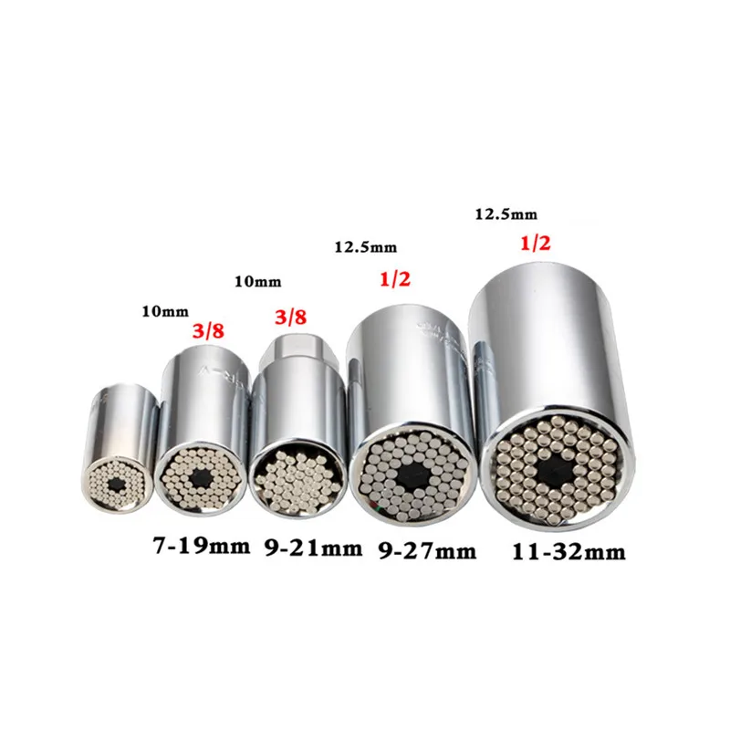 3pcs/set Universal Torque Wrench Set Head Key Sleeve Socket 7-19mm Ratchet Spanner Power Drill Kits Hand Tool