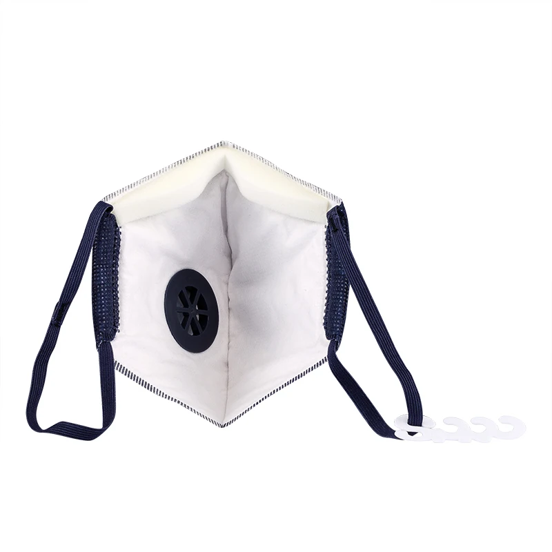 Molded Nonwoven KN95 Black  Smoke Protection Respirator with Valve Disposable Dust Protective Mask Industrial Use