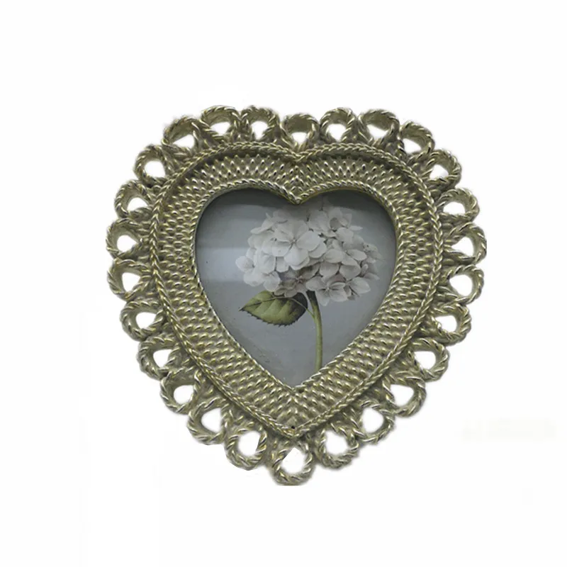
Heart-shaped Design Resin Rattan Photo Frame Hanging Picture Frame Bilderrahmen 