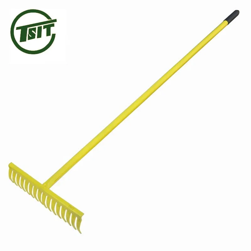 
long steel handle garden leaf rake 