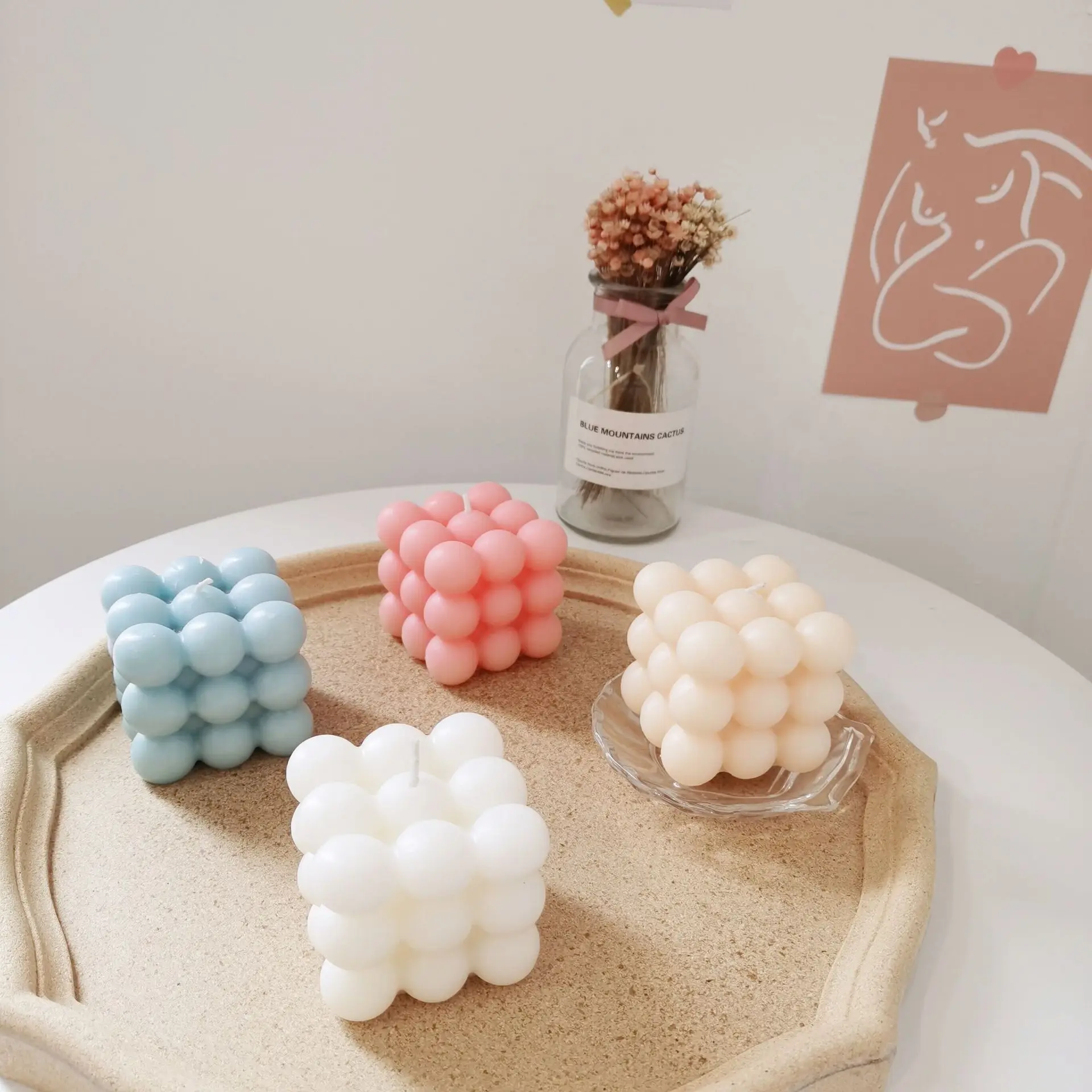 Силиконовая форма «сделай сам» для воска 3D помадки торта квадратных кубиков свечей соевое восковое эфирное масло