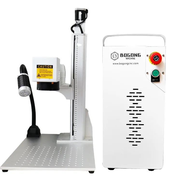 High precision BOGONG 20W MOPA fiber laser marking cutting engraving machine for Tesa labels metal keyboard