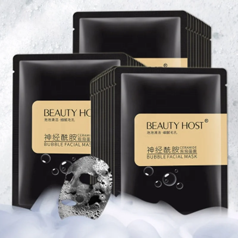 Wholesale Deep Pore Cleansing Bubble Black Mask Sheet Cosmetic Skin Care Korean Face Mask Beauty Facial Mask Cosmetics Skin Care
