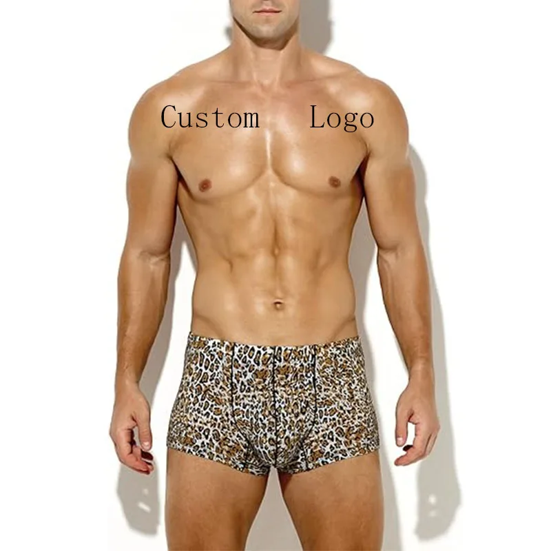 Super September MianDi Custom 100% Cotton Sexy Leopard Panties for Men Custom Underwear Men Boxers Briefs Shorts for Men