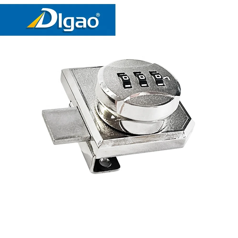 High quality glass cabinet door code lock zinc alloy security 3 digit combination lock