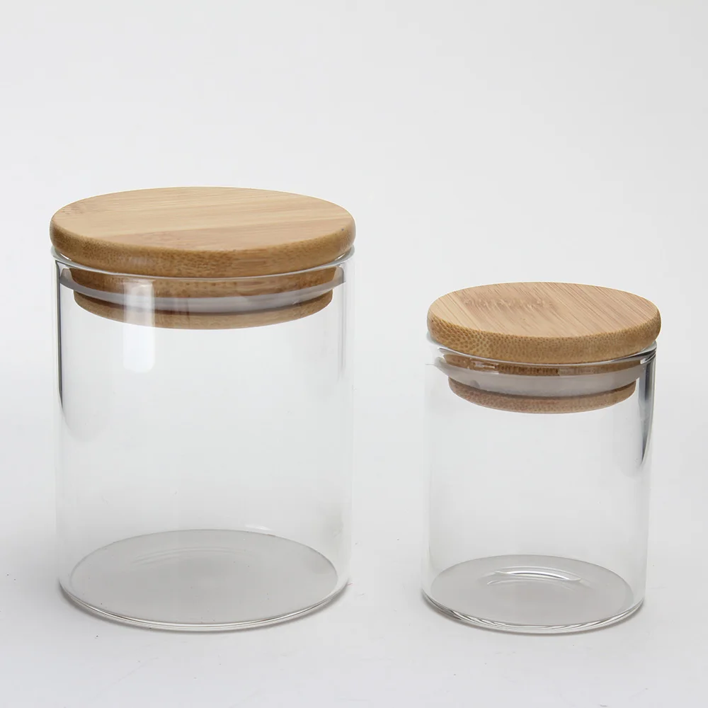 Custom Large Country Style Kitchen Food Spice High Borosilicate Glass Container Storage Jars With Lids Eco-friendly