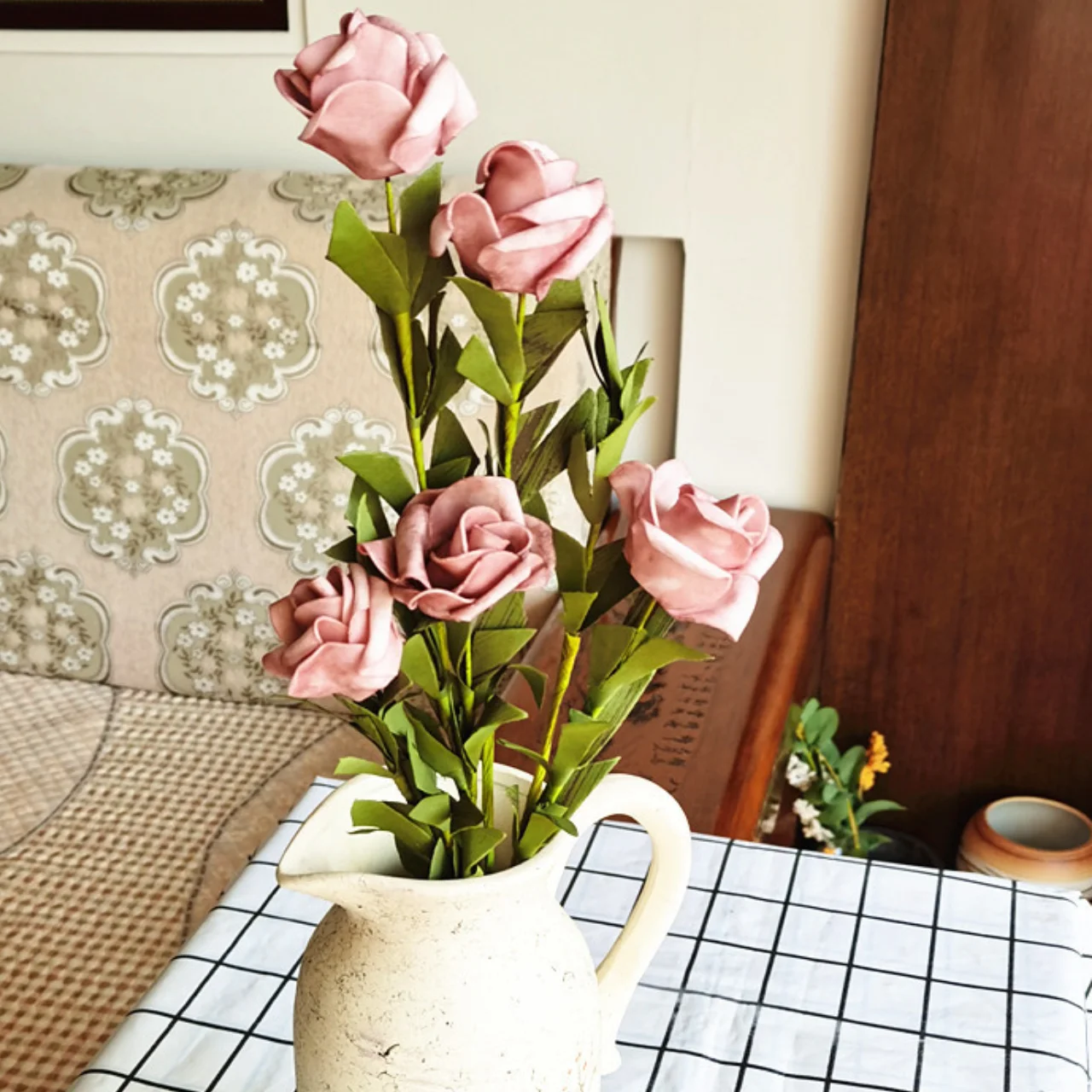 European multi-headed crimped bouquet wedding decoration living room home photography artificial simulation flowers