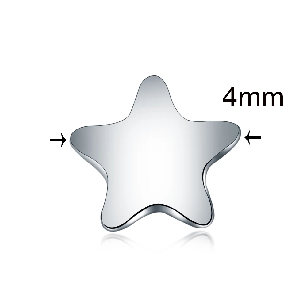 Titanium Dermal Piercing 4MM Internally Threaded Flat Disk Heart Star Dermal Anchor Top Skin Diver Surface Piercing Body Jewelry