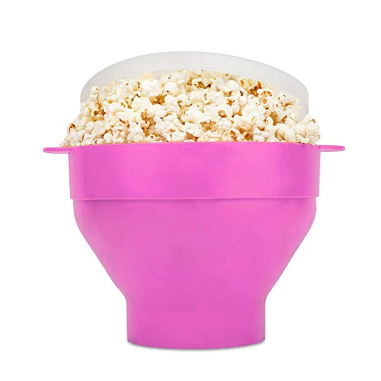 New Bowl Silicone Microwave Household Hot Air Popcorn Maker Collapsible Popcorn Silicone