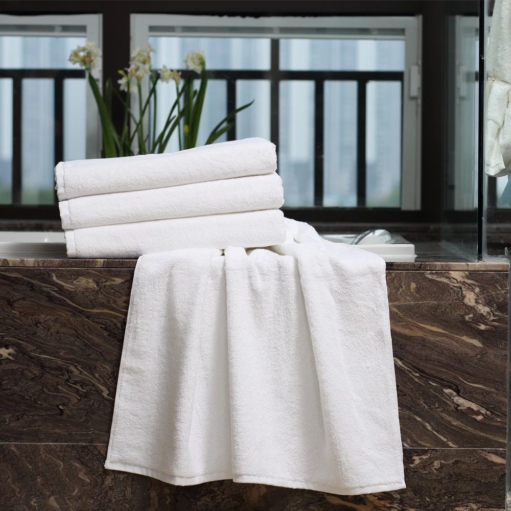 High quality 70 x 140 hilton hotel premium white bath towels 100% cotton