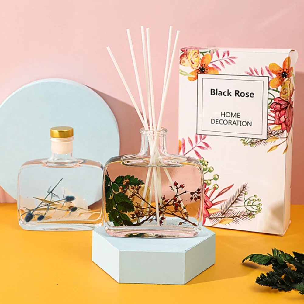 Dried Flower Aromatherapy Air Freshener Gift Color Shading Bottle Essential Oil Aroma Scented Reed Diffuser