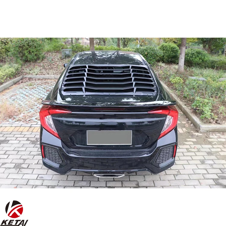 Modern Style Stainless Steel Car Bumper Rear Window Louver for HONDA CIVIC Sedan 2016-2022