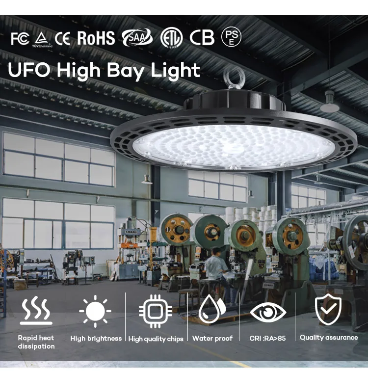 China factory IP65 LED lights 150w 200w led ufo high bay light for warehouse