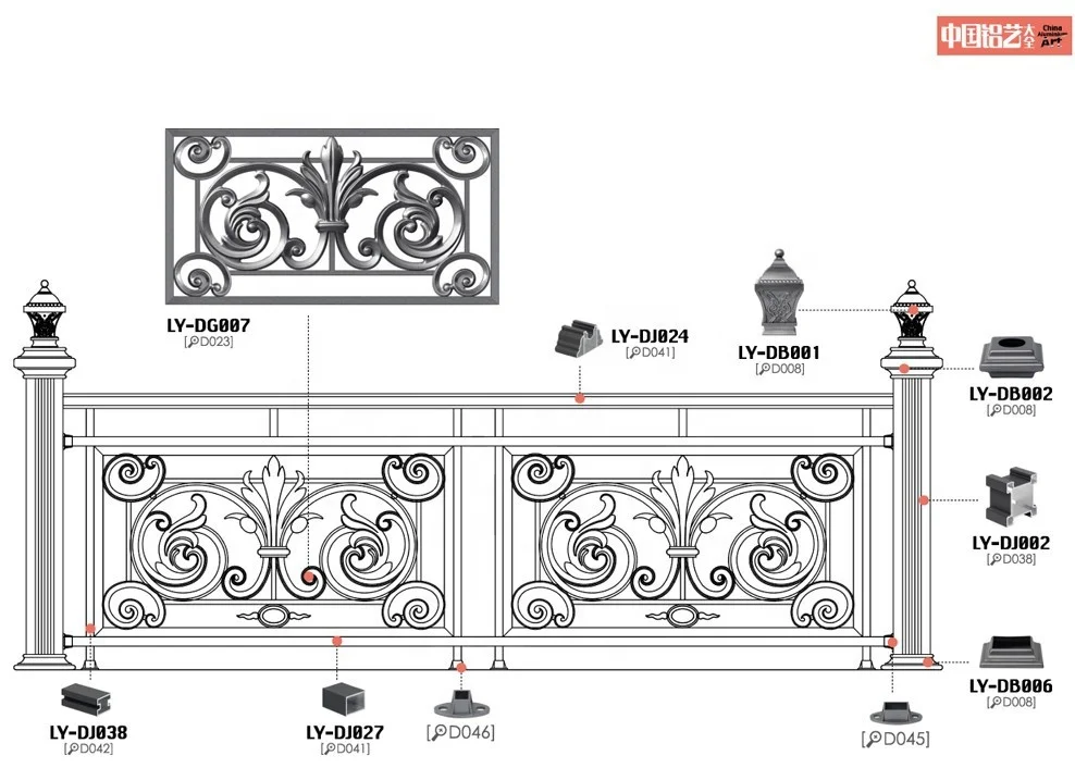 luxury cast aluminum balcony fence