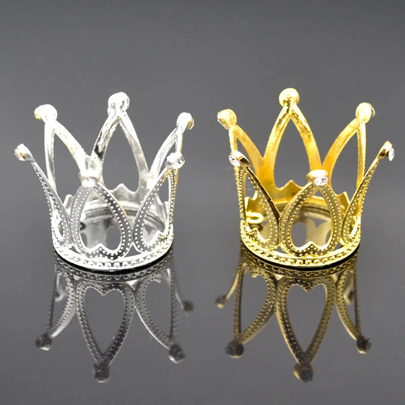 Alloy Cake Topper Baking Decoration Gold Small Round Mini Crown For Cake Decoration