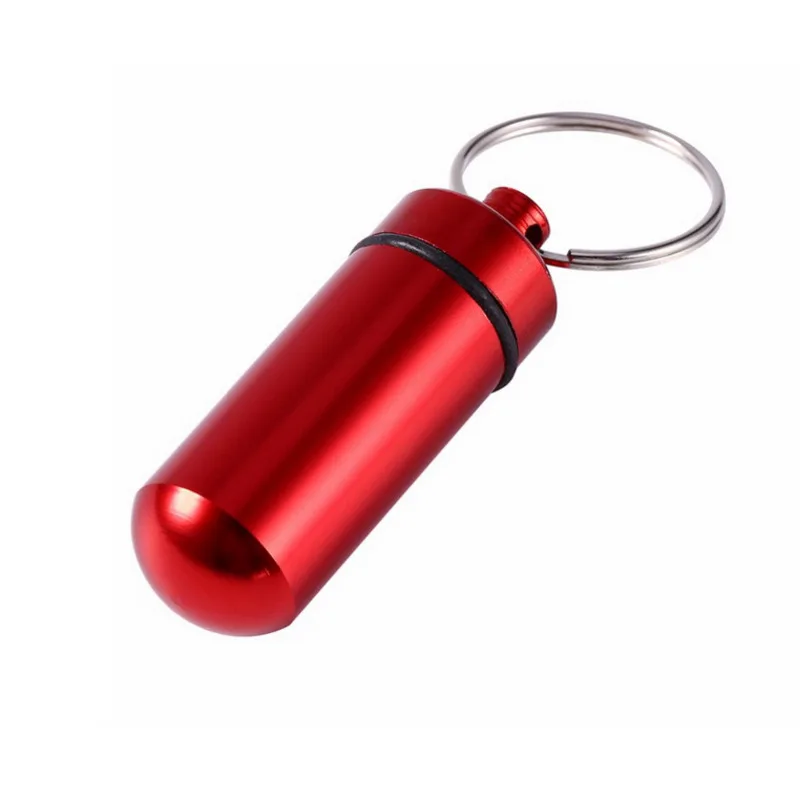 Aluminum Keychain Pill Holder Medicine Container with Key Ring Making It a Travel Pill Box Case