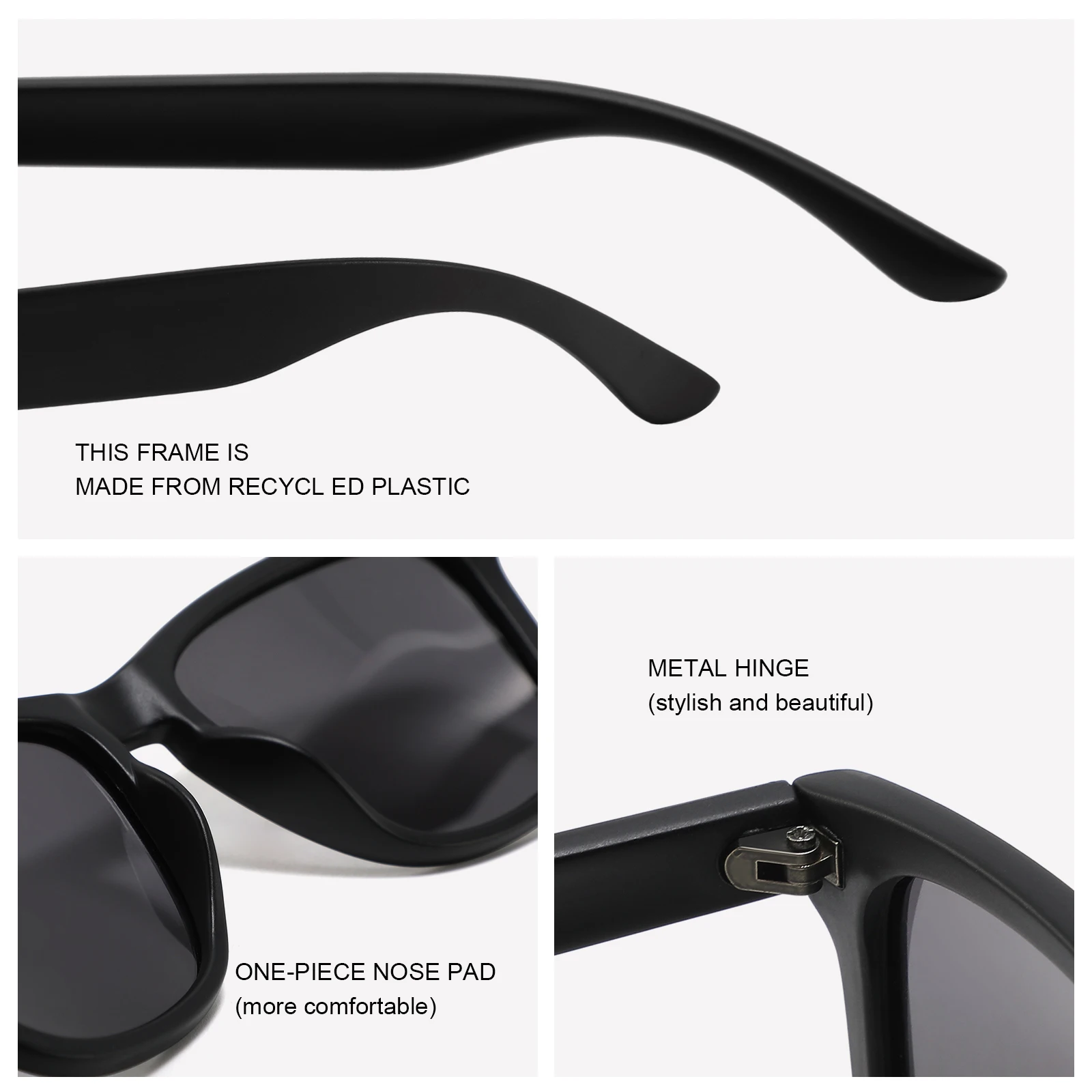 2022 High quality classic unisex comfortable sun glasses Polarized lens  recycled sunglasses