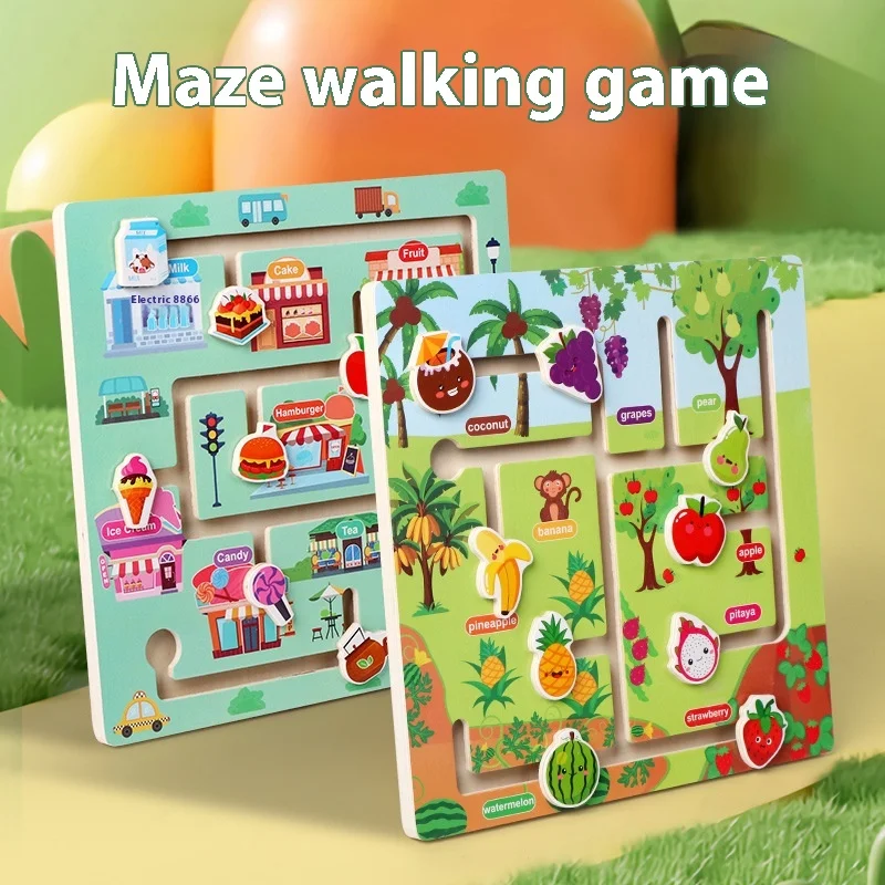 New montessori early education walking maze puzzle toys parent-child interactive games for children hands-on brain wooden toys