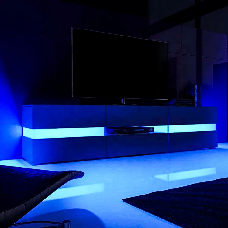 Free sample Modern style high glossy UV LED TV stand wooden living room furniture tv cabinet