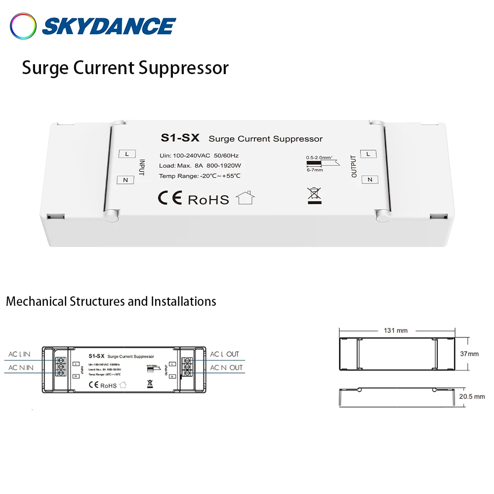 S1-SX AC100-240V 8А для подавления перенапряжения с триаксовым диммером обеспечения безопасности и стабильной работы триакового диммера