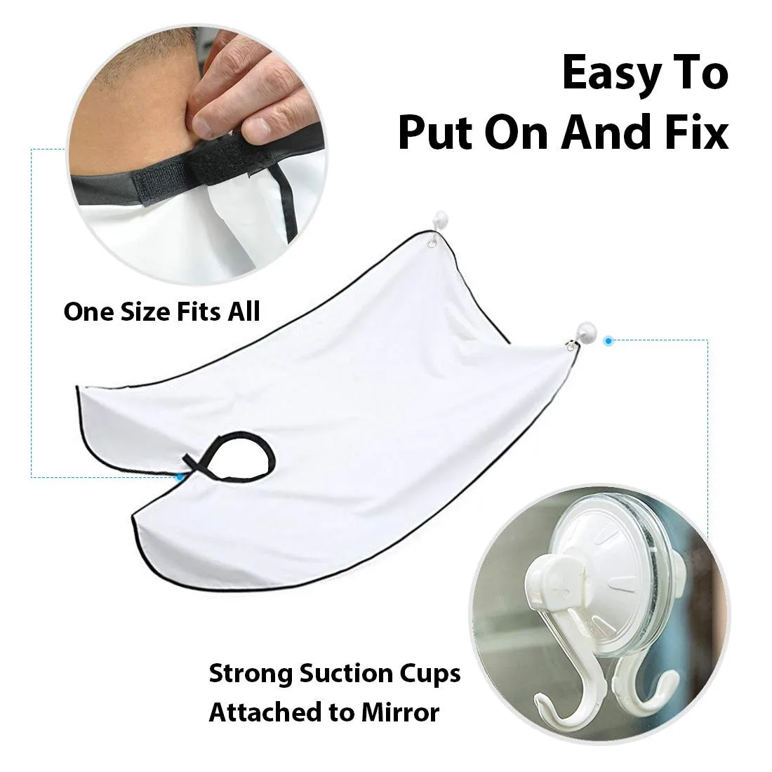 
Upgrade Beard Apron Cape Beard Catcher for Men Shaving beard bib with strong suction cup and zip bag 