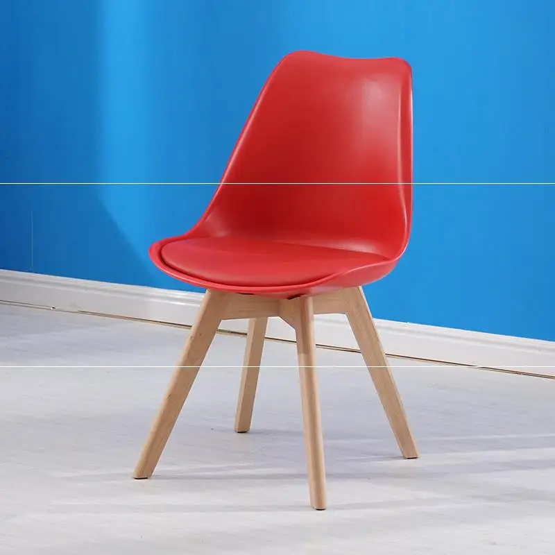 Dinning Chair Furniture Restaurant Living room Chairs PU Cushion Plastic Dining With Wooden