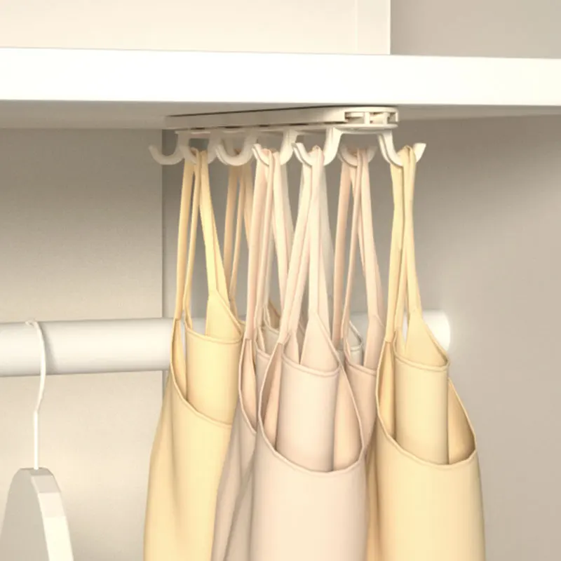 Multifunctional Double Row Seamless Clothes Drying Rack Novelty Hooks Household Linens Lingerie Plastic Metal Kitchen Bathroom