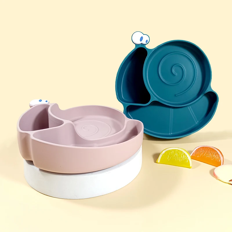 BPA Free Kids Dinging Plato Toddler Food Dinner Suction Plate Stick on Table Strong Suction Bottom Dish
