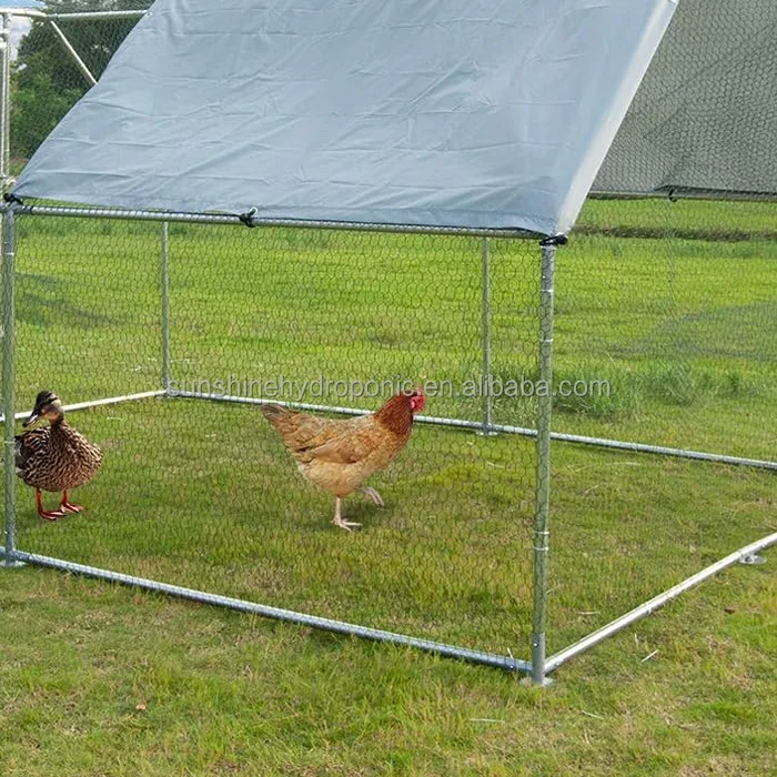 Chinese Prefab Large Metal Walk-in Chicken Coop Run Cage with Cover