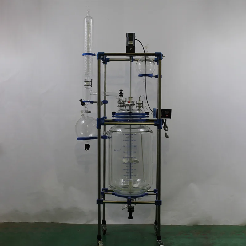 50l двойной слой лаборатории химический jacketed стеклянный реактор