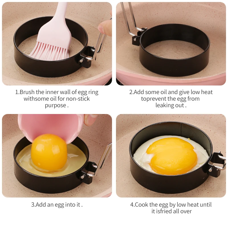 Stainless Steel Egg Frying Rings Mold Omelette Artifact Egg Ring Non Stick Mold Shaper Circles Frying Shaping Eggs