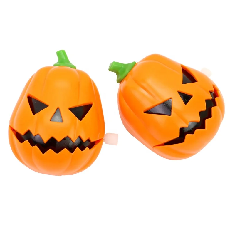 Orange wind up cartoon small toys clockwork halloween decoration props biting pumpkin Party Favor