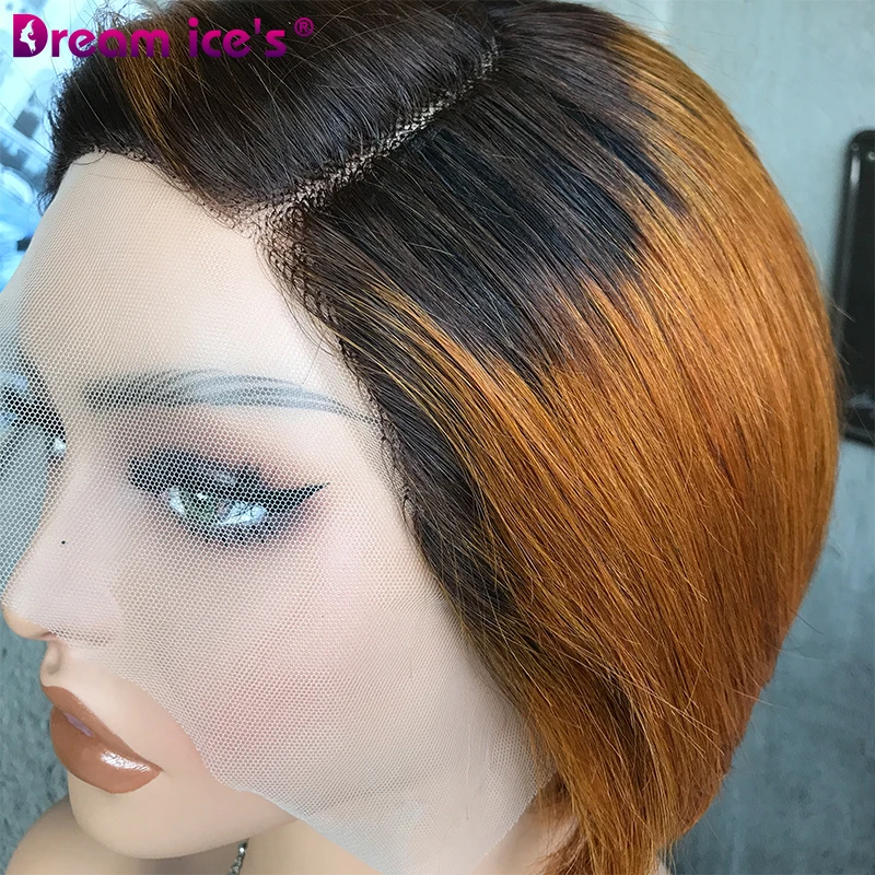 Wholesale Short Straight Pixie Cut Human Hair Wigs For Black Women 13*1 L Part Lace Brazilian Human Hair Lace Front Wigs