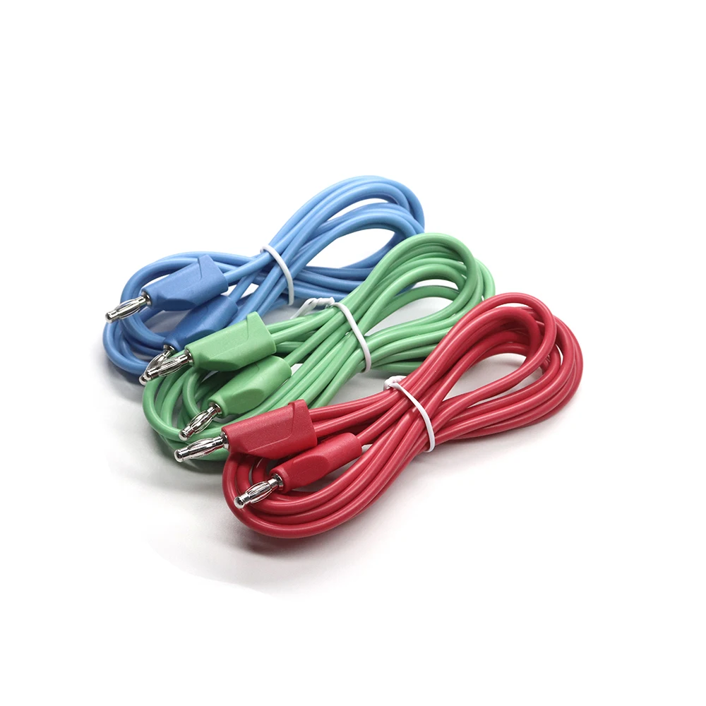 4x 4mm Stackable Banana Plug Wire Soft Silicone Test Cable Lead