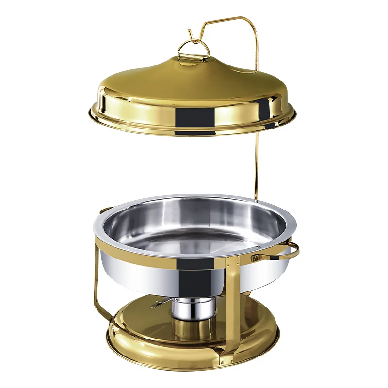 Drop Shipping  Food warm Buffet Stove Hanging Hinged Lid Gold Commercial Stainless Steel Buffet Stove