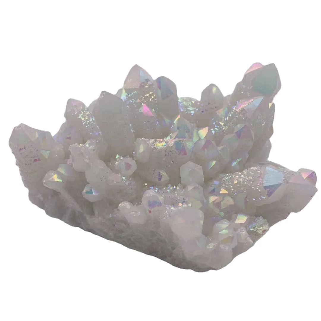 Pure White Color Angel Aura Crystal Cluster Wholesale Aura Quartz Crystals